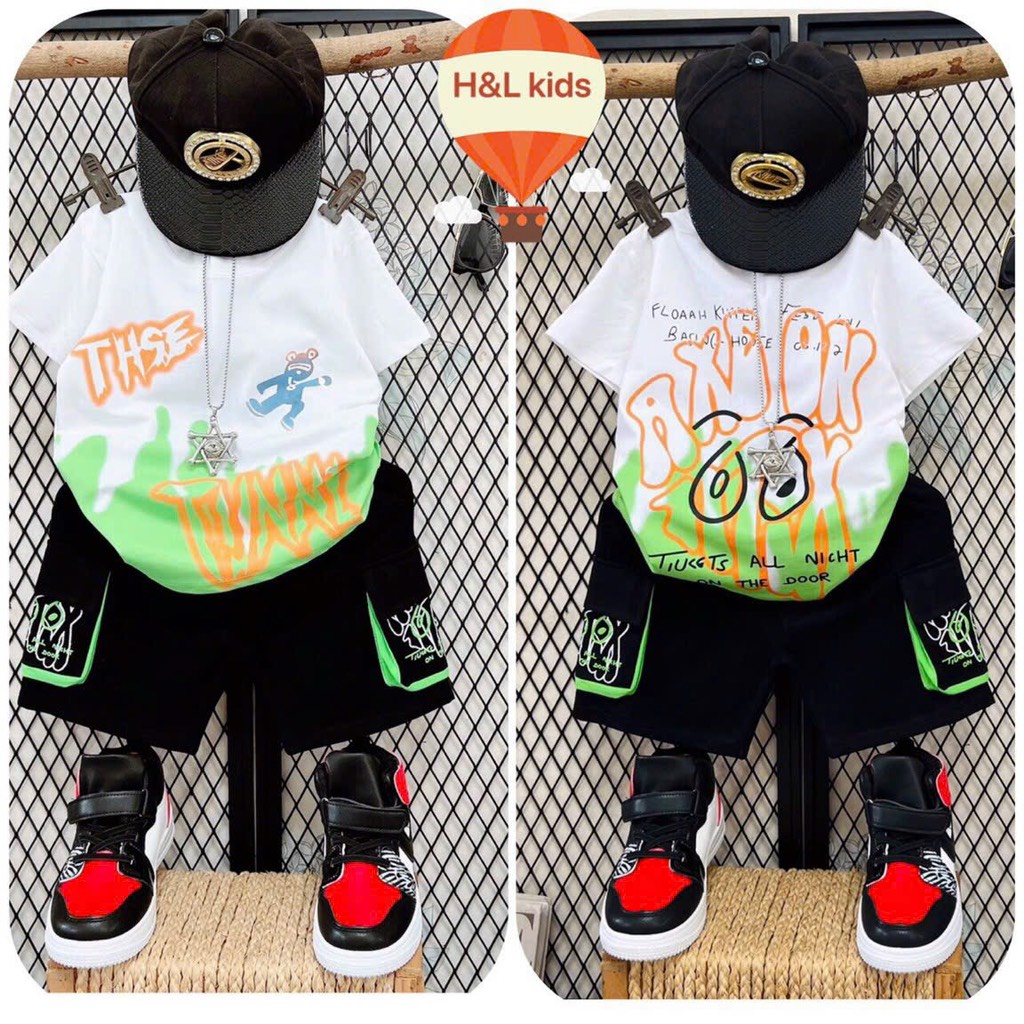 Chính hãng H&L- Set bộ áo thun in charm cho bé trai