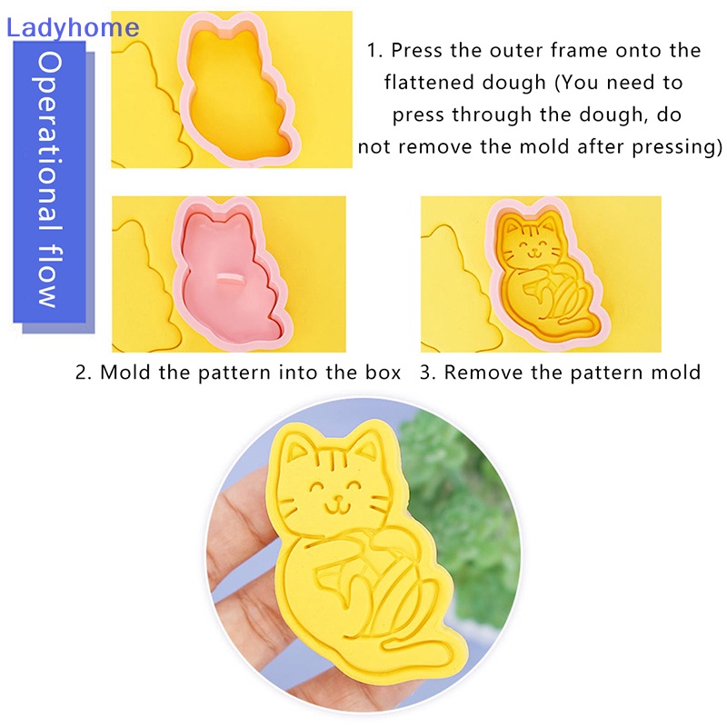 Set 8 Khuôn Nhựa Làm Bánh Hình Mèo 3D Đáng Yêu
