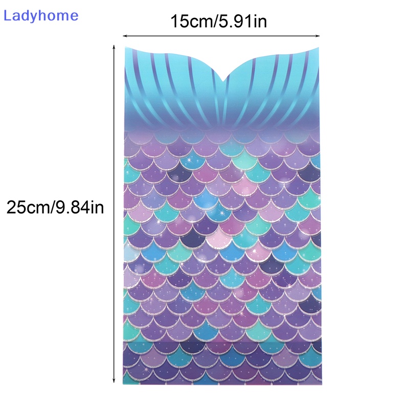 Set 25 Túi Đựng Bánh Kẹo Hình Đuôi Nàng Tiên Cá