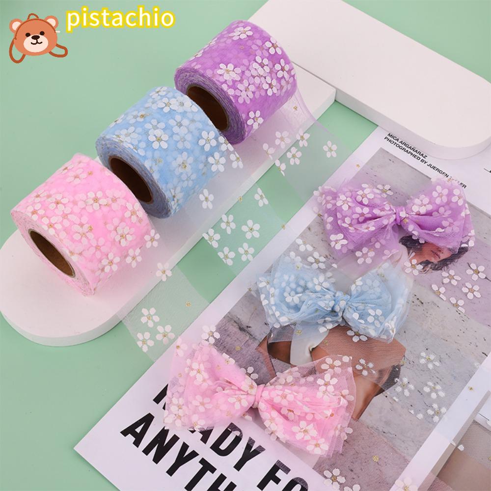 Cuộn Vải Lưới 6cm 25 Yard Họa Tiết Hoa Anh Đào Làm Đồ Thủ Công
