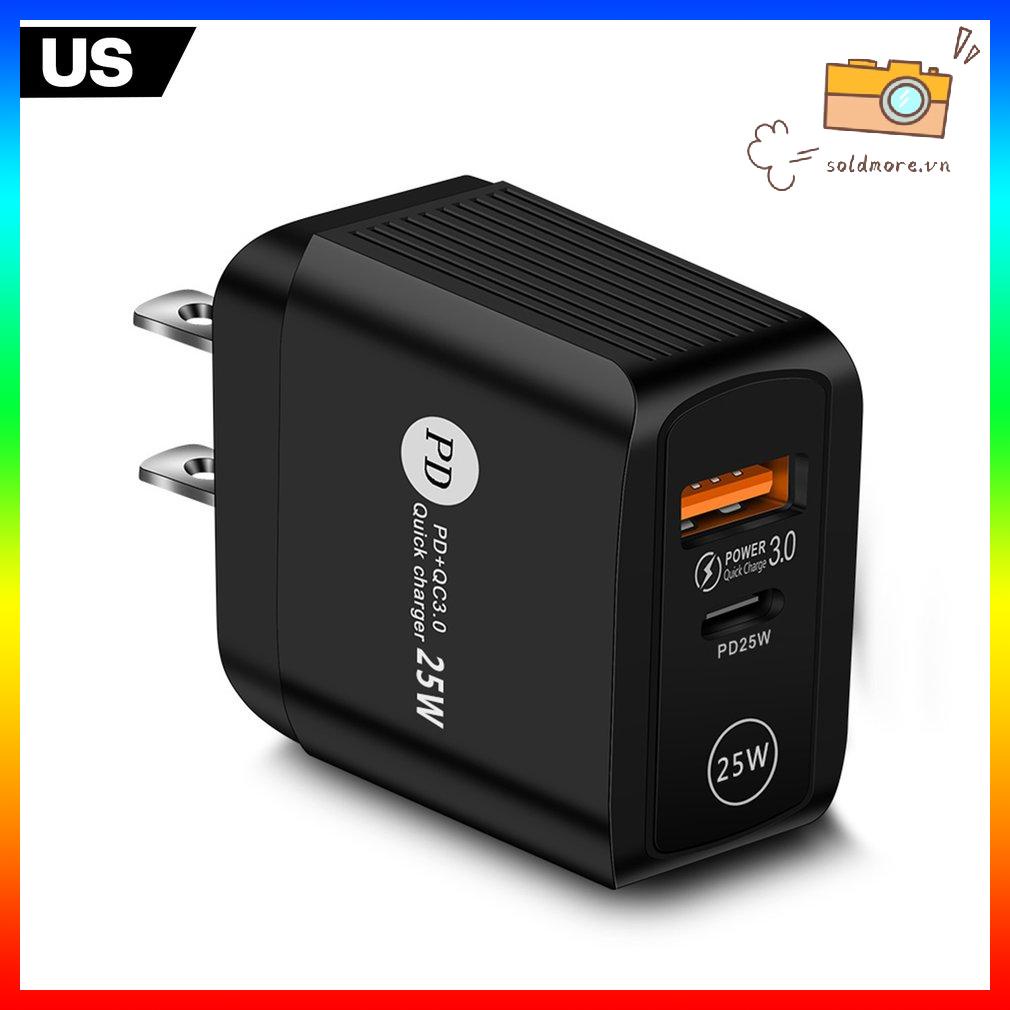 Bộ Chuyển Đổi Sạc USB C 25W PD Bộ Sạc Nhanh Loại C QC 3.0 Bộ Chuyển Đổi Sạc Nhanh ĐTDĐ Phụ Kiện