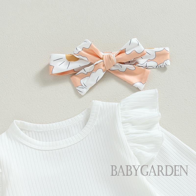 Set Áo Liền Quần / Quần Dài Ống Loe Màu Sắc Xinh Xắn Cho Bé 0-18 Tháng Tuổi