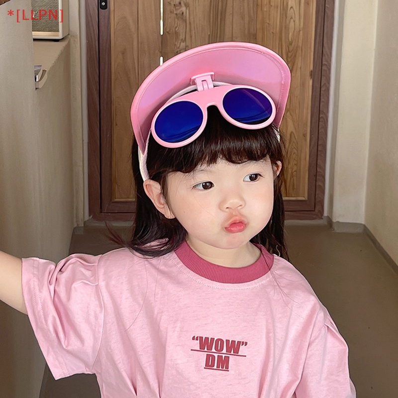 Mũ Lưỡi Trai Hở Chóp Vành Rộng Kèm Kính Chống Nắng Thời Trang Mùa Hè Cho Bé Trai Và Gái