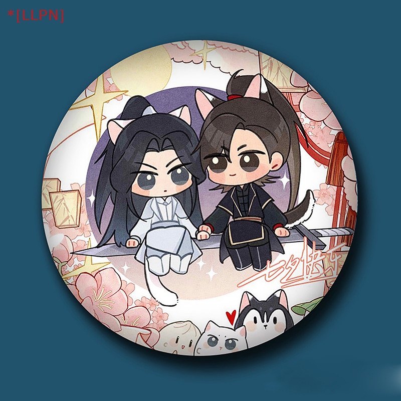 Huy Hiệu Hình Chú Chó Husky Và Mèo Shizun ErHa Mo Ran Chu Dùng Để Trang Trí Ba Lô