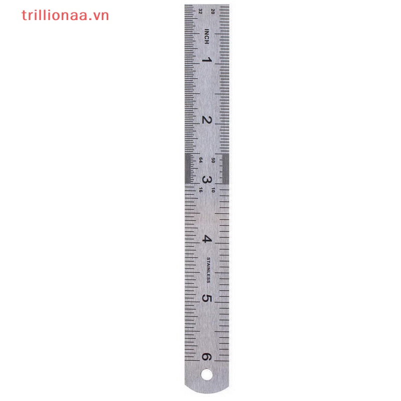 Thước Đo Thẳng Bằng Thép Không Gỉ Hai Mặt 15cm 6 Inch