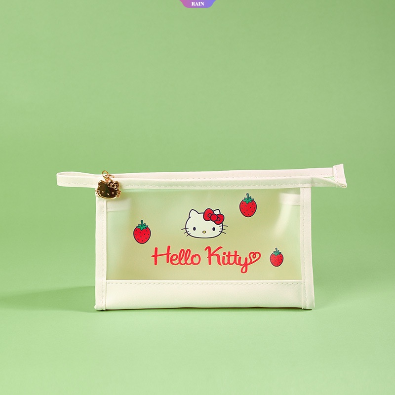 SANRIO Túi Đựng Bút Bằng PVC Bán Trong Suốt Chống Nước In Hình Hello Kitty