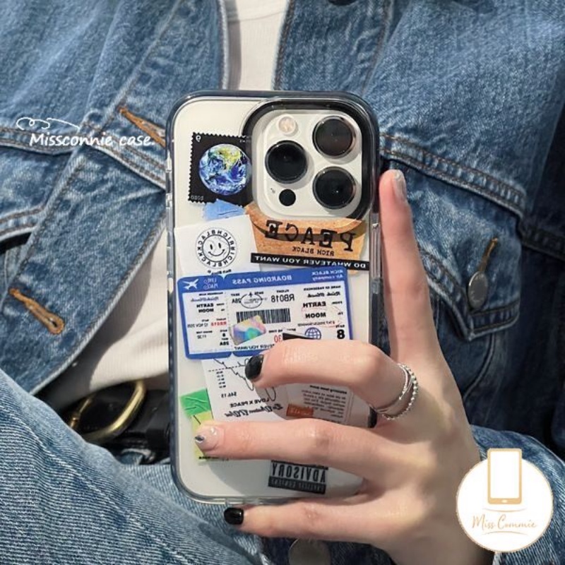 Ốp Điện Thoại Mềm Trong Suốt Chống Sốc In Hình Vé Máy Bay Cho IPhone 7 8 Plus XR 13 11 14 12 Pro Max X XS Max 14 13 Pro