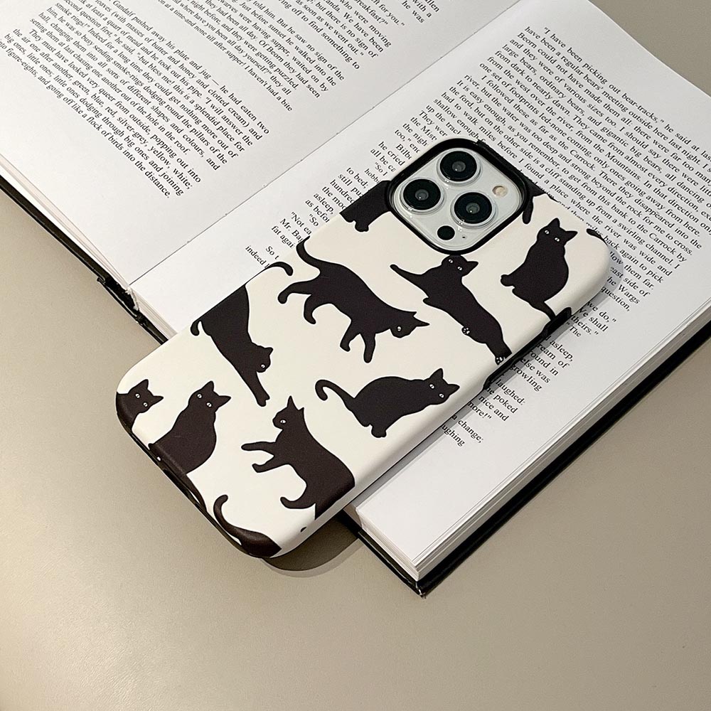 Ốp Điện Thoại Cứng Hình Mèo Đen Cho iphone 11 12 12pro 12promax 13 13pro 13promax 14 14pro 14promax 15 15pro 15plus 15promax