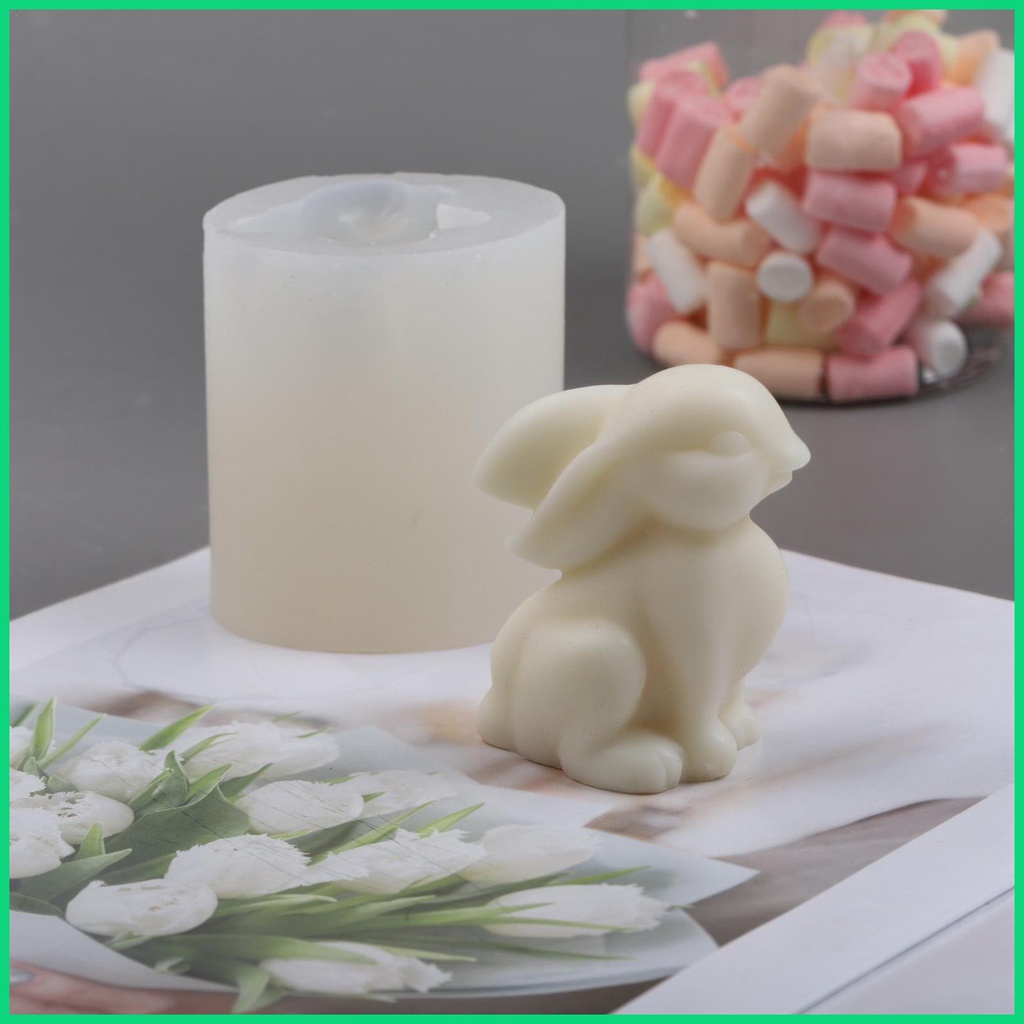 Khuôn Silicone Làm Xà Phòng / Nến Hình Thỏ 3D