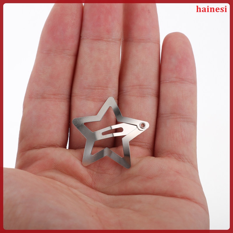 Set 20 Kẹp Tóc Kim Loại Màu Bạc Dễ Thương Cho Bé Gái