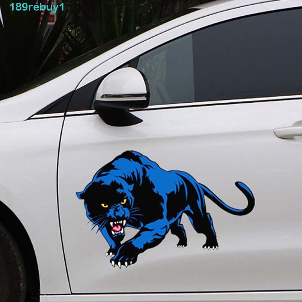 Sticker Dán Xe Hơi Hình Chú Báo Đen Vui Nhộn Chống Nước REBUY1