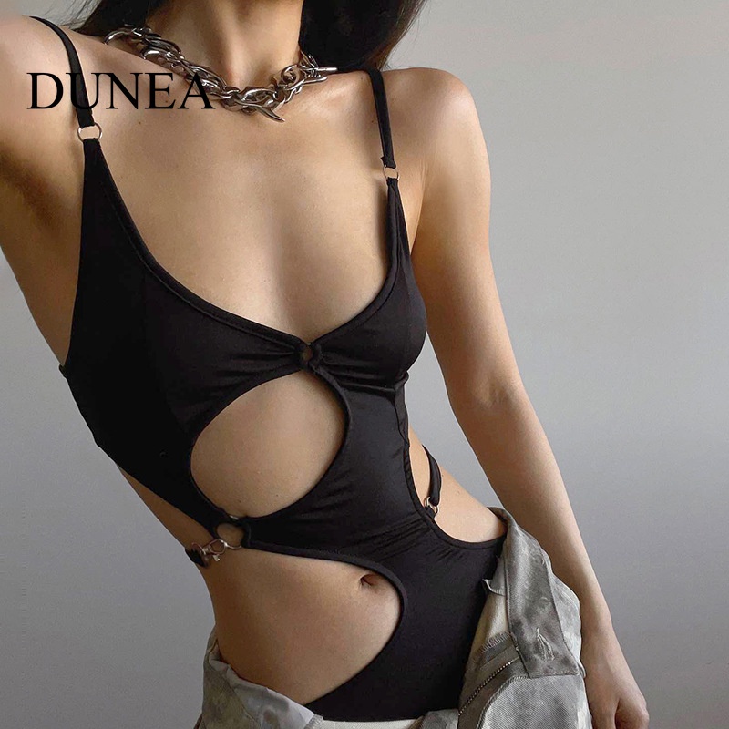 Bộ Áo Liền Quần Phối Khóa Kim Loại Quyến Rũ Cho Nữ