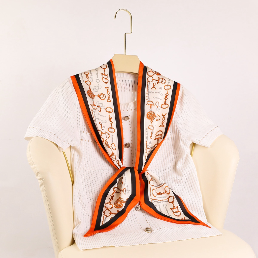 Khăn Choàng Cổ / Túi Xách Bằng Lụa In Họa Tiết Độc Đáo Thời Trang Cho Nữ 5.3x57inch 13.5x145cm WJ1067-178