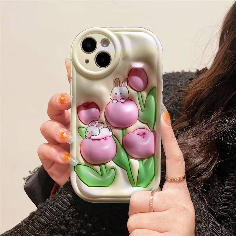 Fairy Shell Tulip Three-Dimensional Flower Iphone13/14promax Phone Case XR New 11/12pro Soft 7 hKNs