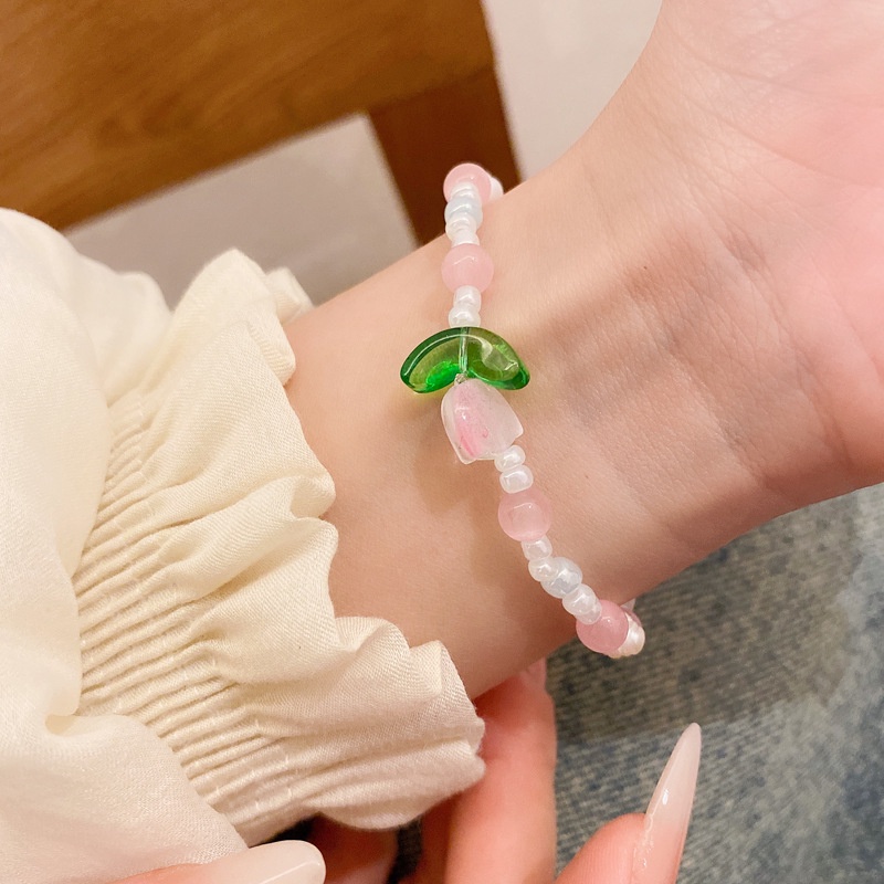 Vòng Tay Co Giãn Xâu Hạt Acrylic Nhiều Màu Hình Trái Tim / Bướm Cá Tính