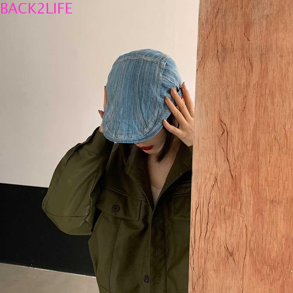 Mũ Beret Denim 2life Phong Cách Retro