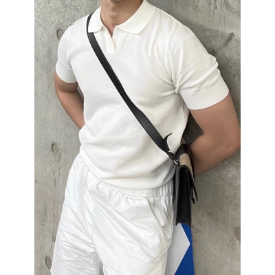 Áo Thun polo Dáng Ôm Thoáng Khí Màu Sắc Đơn Giản Thời Trang Cho Nam