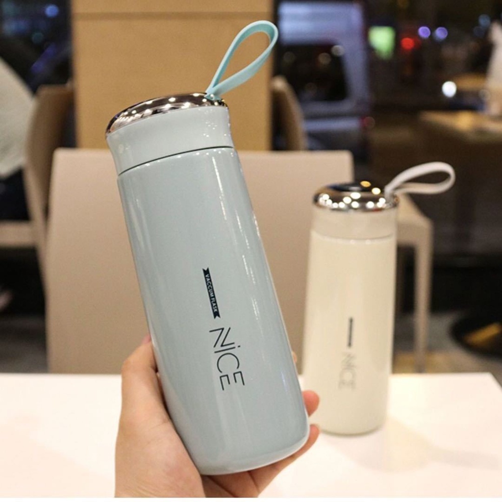 Bình Nước Thủy Tinh Cách Nhiệt Chống Sốc Có Nắp Đậy Tiện Lợi