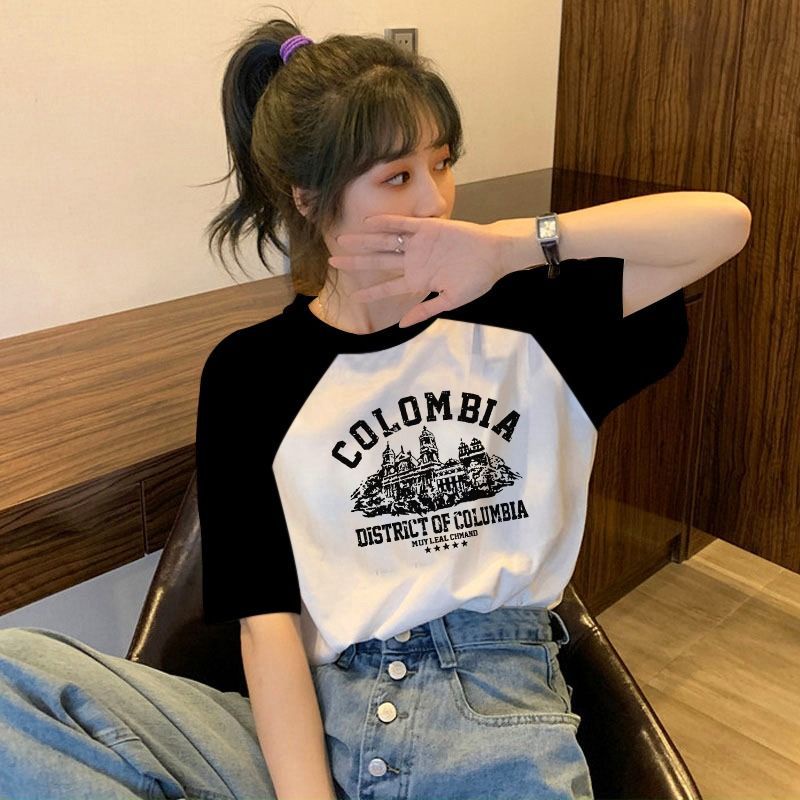 Áo Thun Cotton Tay Ngắn Dáng Rộng Phong Cách Retro Pháp Thời Trang Mùa Hè Mới Cho Nữ