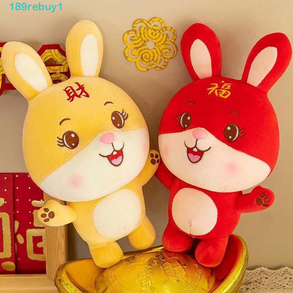 Thỏ Nhồi Bông Cotton Mềm Mại Phong Cách Trung Hoa Làm Quà Tặng Năm Mới