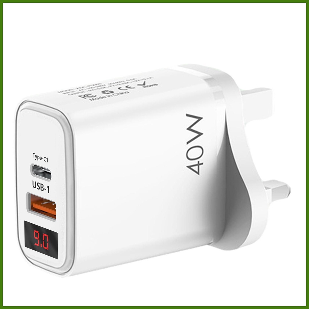 Cốc Sạc Nhanh PD 40W Cổng USB Kép Gắn Tường Tiện Dụng