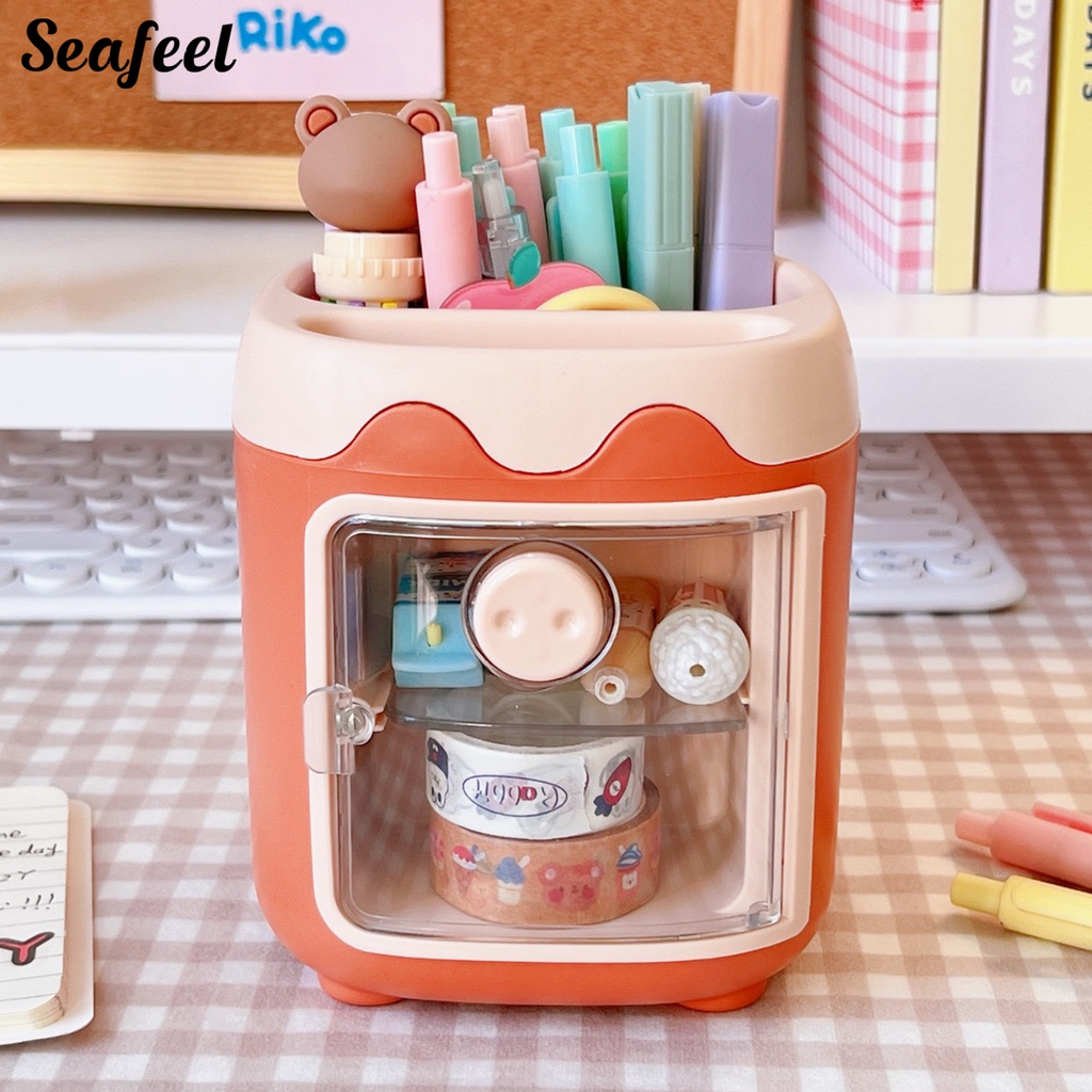 Giá Đỡ Cọ Trang Điểm Bằng Nhựa Để Bàn Tiện Lợi