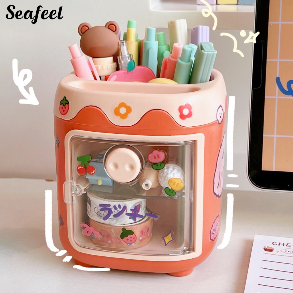 Giá Đỡ Cọ Trang Điểm Bằng Nhựa Để Bàn Tiện Lợi