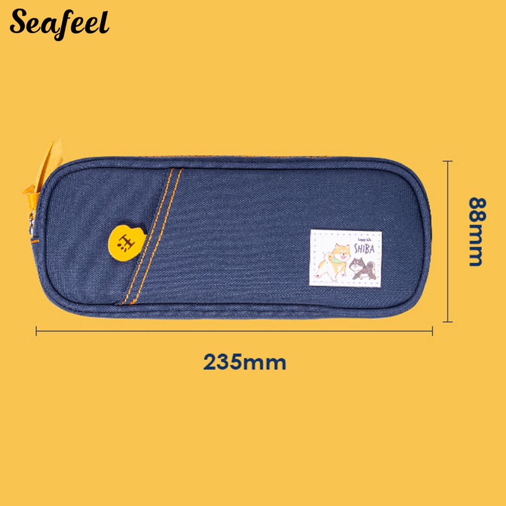 Túi Đựng Bút Bằng Vải Cỡ Lớn Có Tay Cầm Họa Tiết Chú Chó Kangaroo Dễ Thương