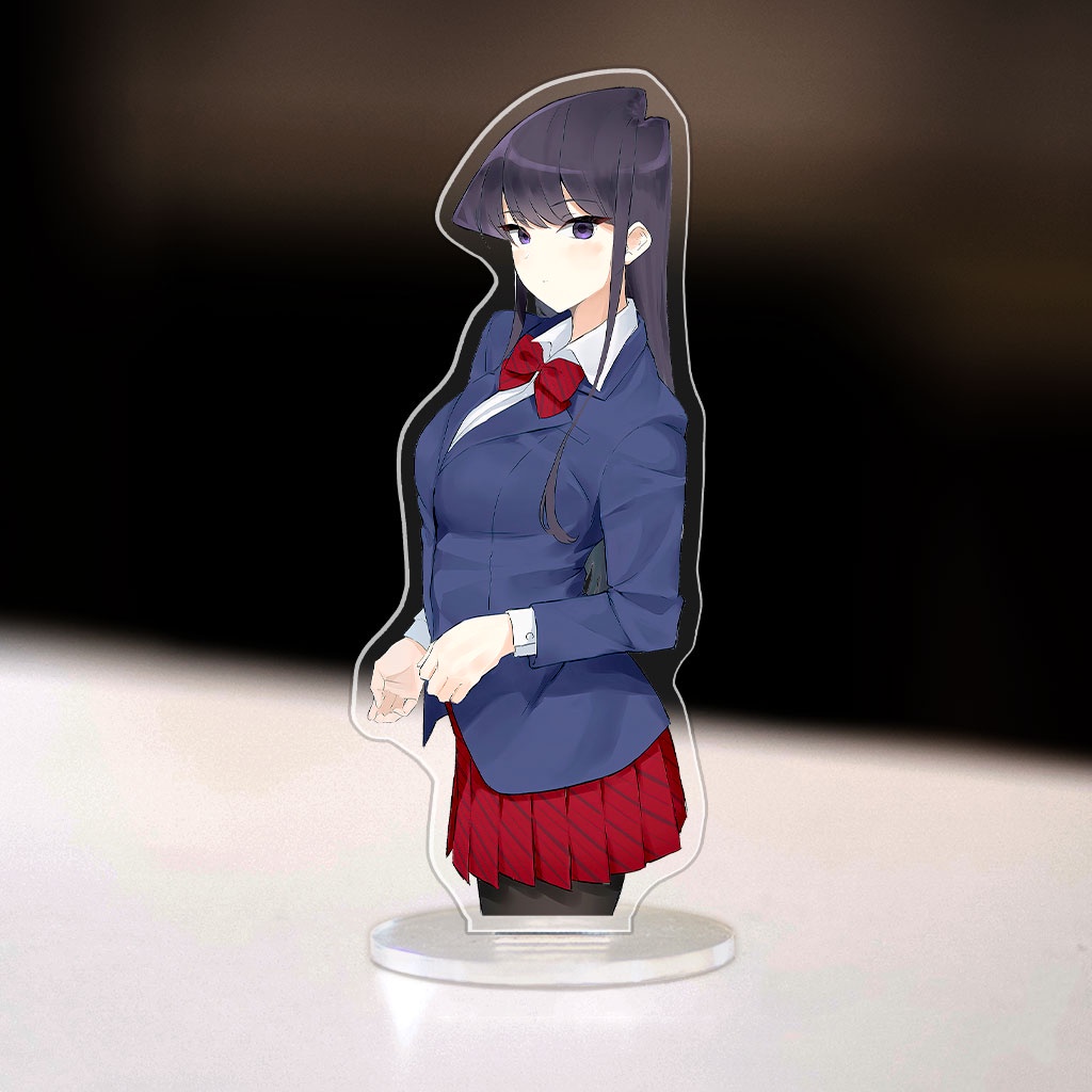 Mô hình đứng standee anime Komi nữ thần không thể giao tiếp Manga trang trí góc học tập và làm việc cao 15cm