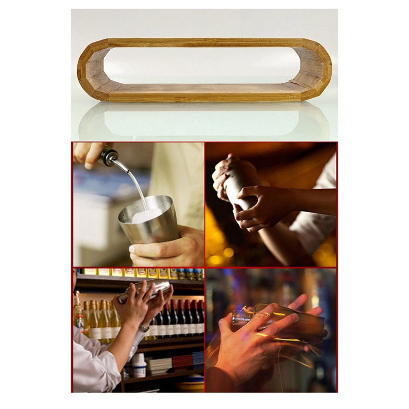 Bộ Dụng Cụ Pha Chế Cocktail 12 Món Bằng Tre Có Giá Đỡ Sành Điệu
