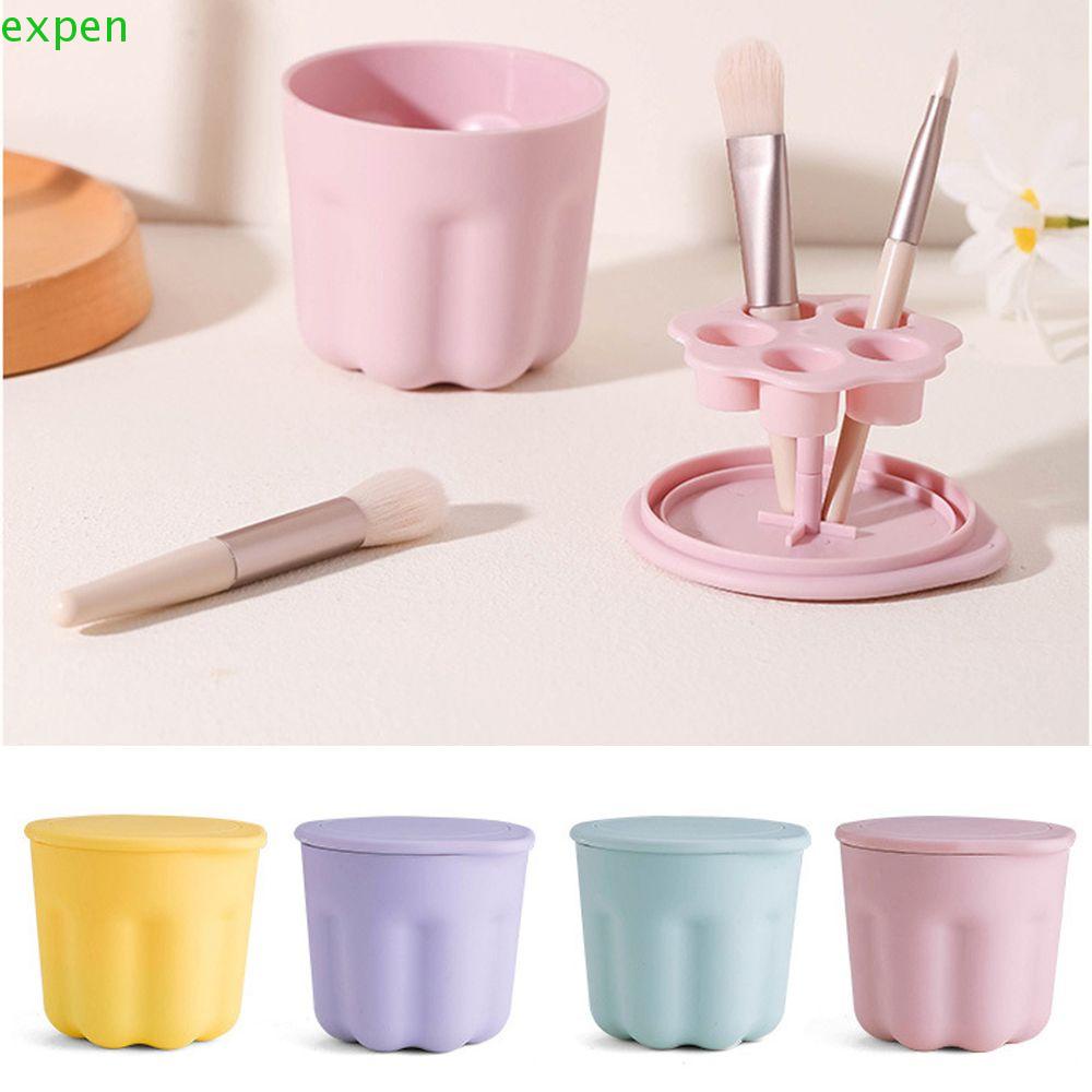 1 Hộp Vệ Sinh Cọ Trang Điểm Có Giá Đỡ Tiện Dụng