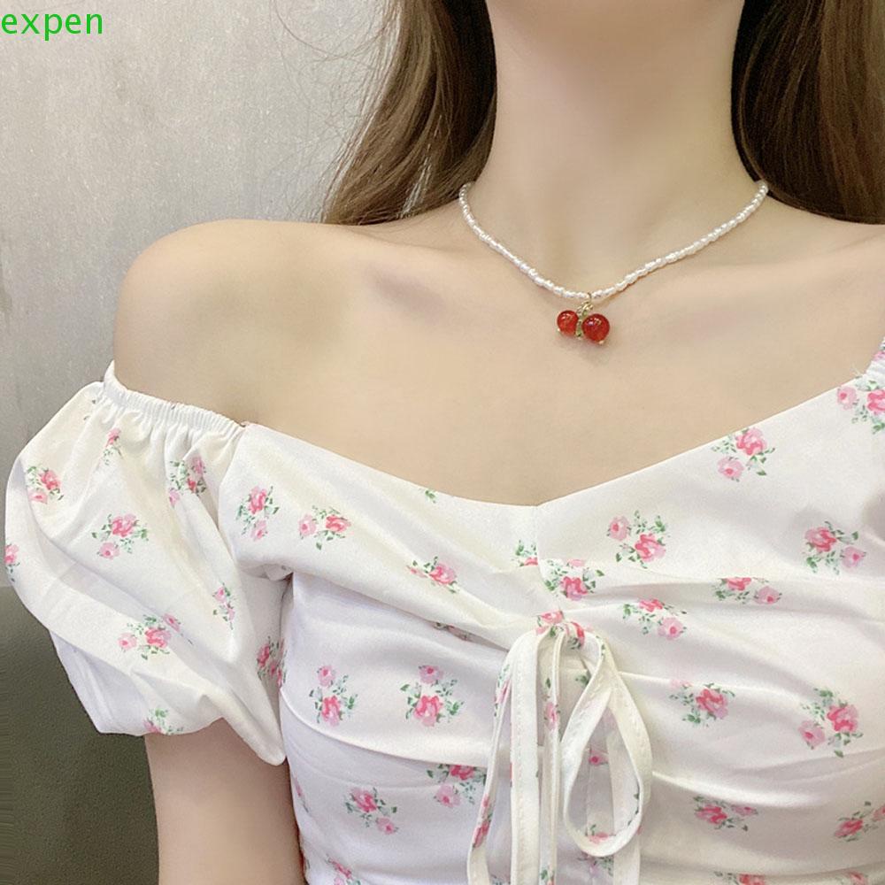 EXPEN Dây Chuyền Mặt Quả Cherry Thời Trang Hàn Quốc