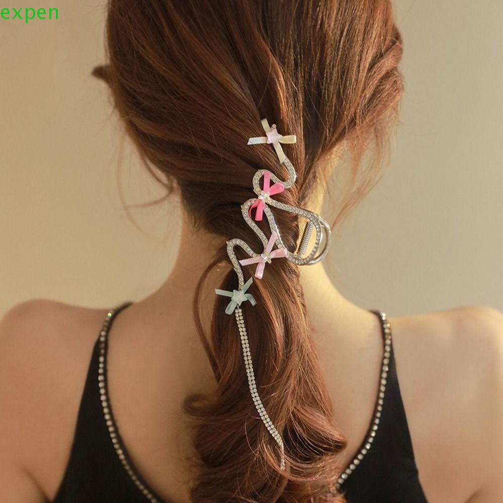 Kẹp Tóc Càng Cua Bằng Hợp Kim Y2K Phối Nơ Tua Rua Dễ Thương Dùng Làm Quà Tặng Sinh Nhật Cho Bạn Gái