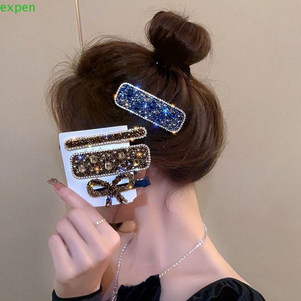 Kẹp Tóc Hình Nơ Đính Đá Phong Cách Hàn Quốc Cho Nữ