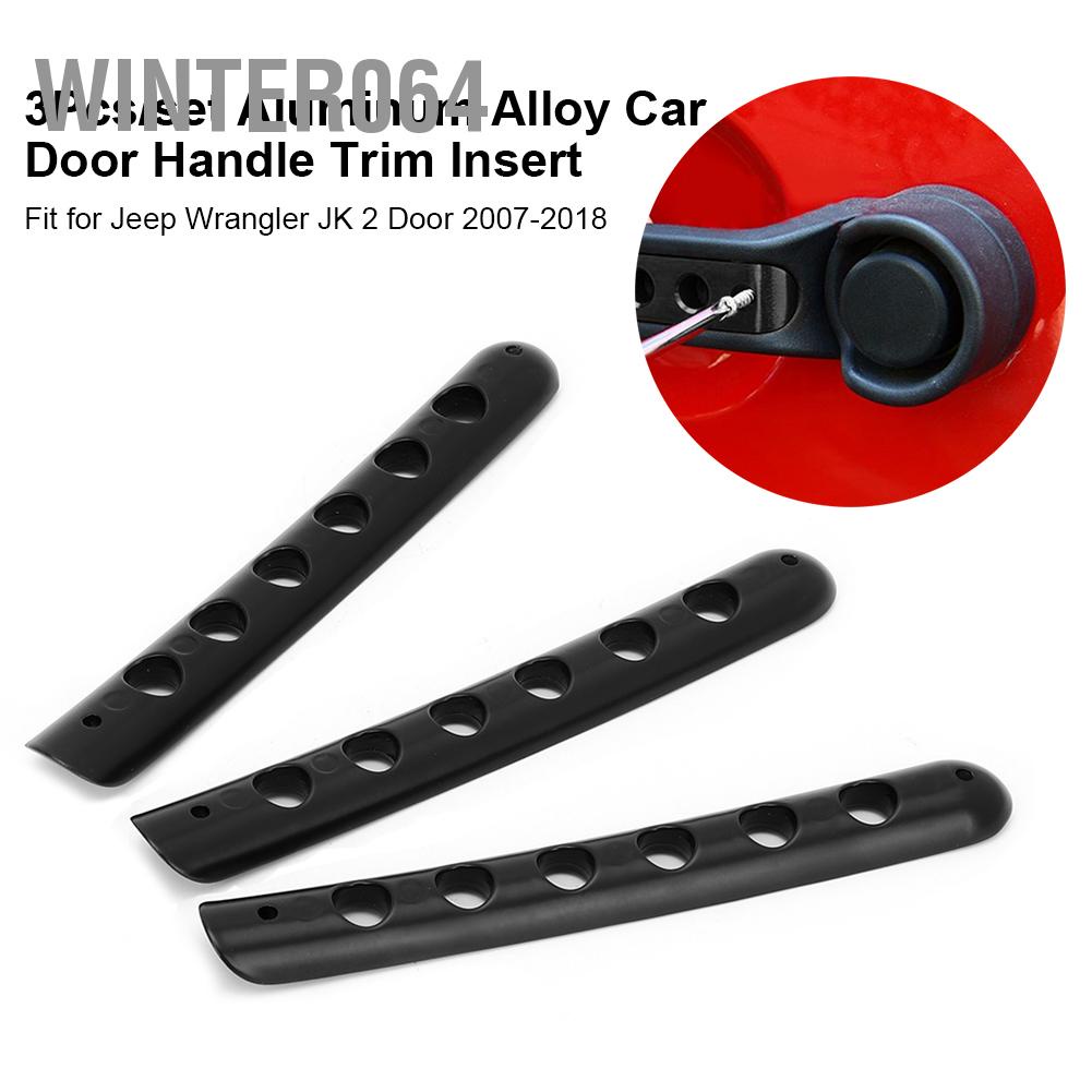 Winter064 3 Cái/bộ Hợp Kim Nhôm Cửa Ô Tô Viền Lắp Phù Cho Xe Jeep Wrangler JK 2 2007-2018