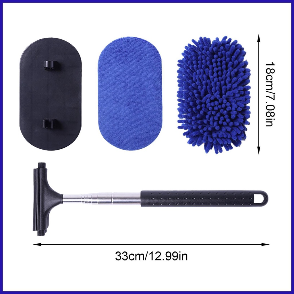 Bộ Dụng Cụ Lau Kính Chiếu Hậu Xe Hơi Bằng Sợi Micro Có Thể Xoay Linh Hoạt Tiện Dụng