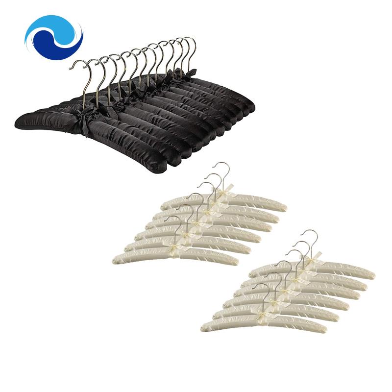 Móc Treo Quần Áo Bằng Lụa Satin Kích Thước Lớn 15inch Kèm Móc Treo Màu Vàng Tiện Dụng Cho Tiệc Cưới / Đầm Cưới