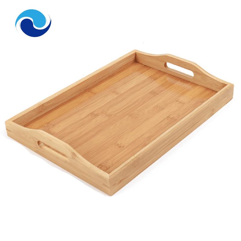 Khay Phục Vụ Thức Ăn Bằng Gỗ Có Tay Cầm Tiện Lợi