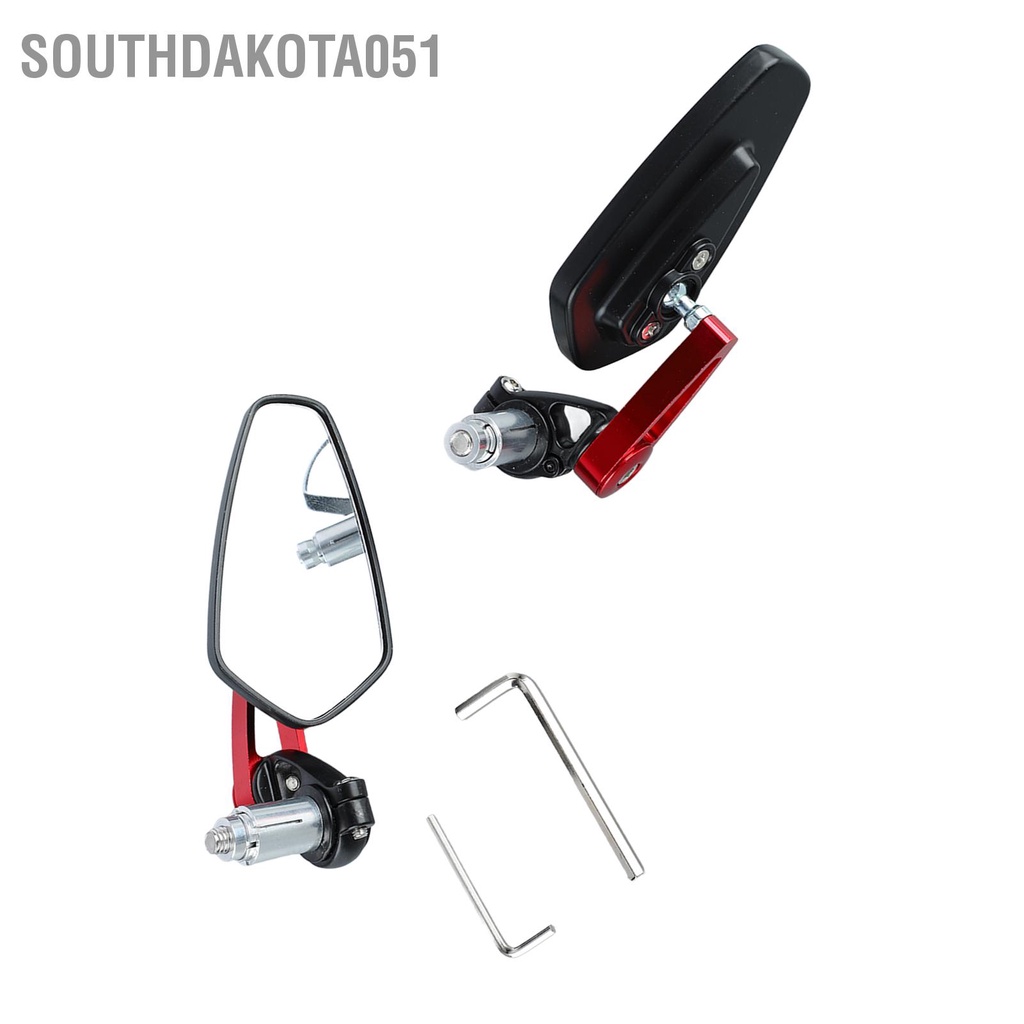 Southdakota051 1 Xe Máy Gương Chiếu Hậu Xoay 360° Mịn Kính Tầm Nhìn Rõ Đa Năng Tay Cầm Mặt