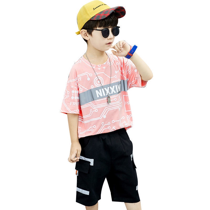 Set Áo Thun Ngắn Tay In Hình Hoạt Hình Và Quần Short Ống Rộng Thời Trang Mùa Hè Dành Cho Bé Trai