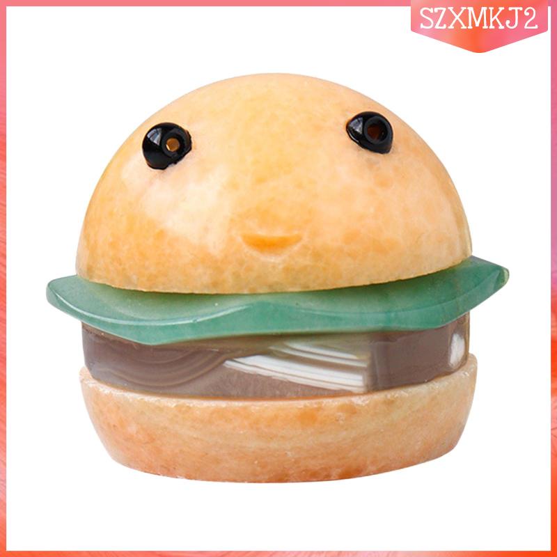 Mô Hình Tượng Hamburger Bằng Đá Chạm Khắc Nghệ Thuật Sáng Tạo Để Bàn Trang Trí