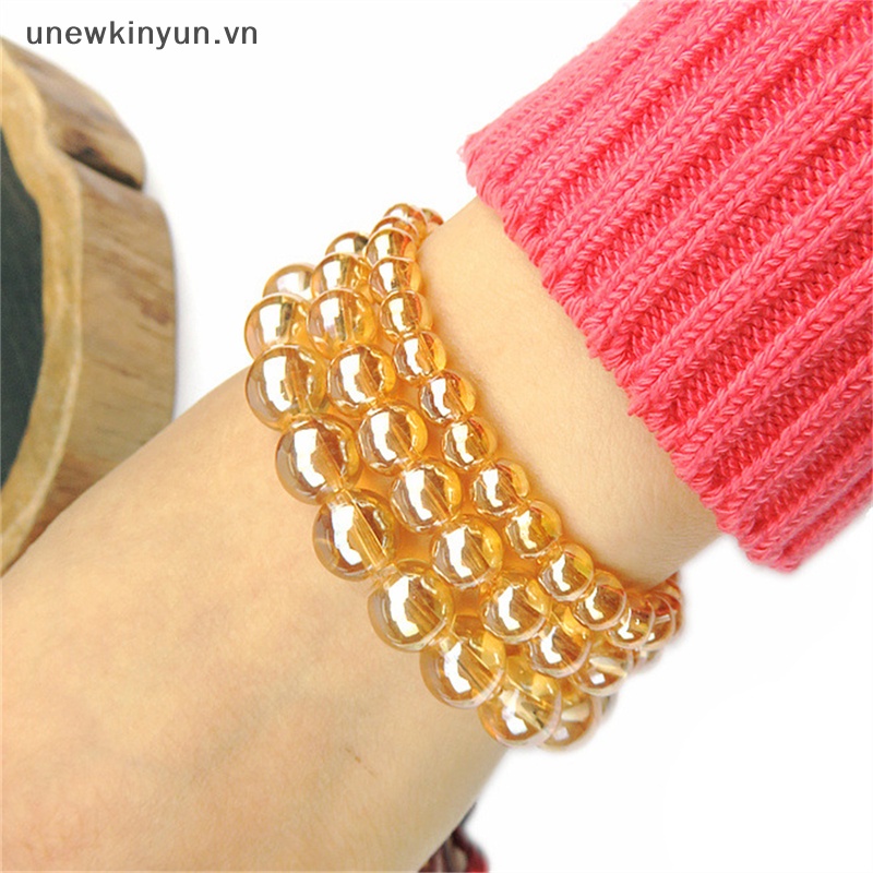 Vòng Tay Chuỗi Hạt Đá Hổ Phách Tự Nhiên Co Giãn Dành Cho Nữ