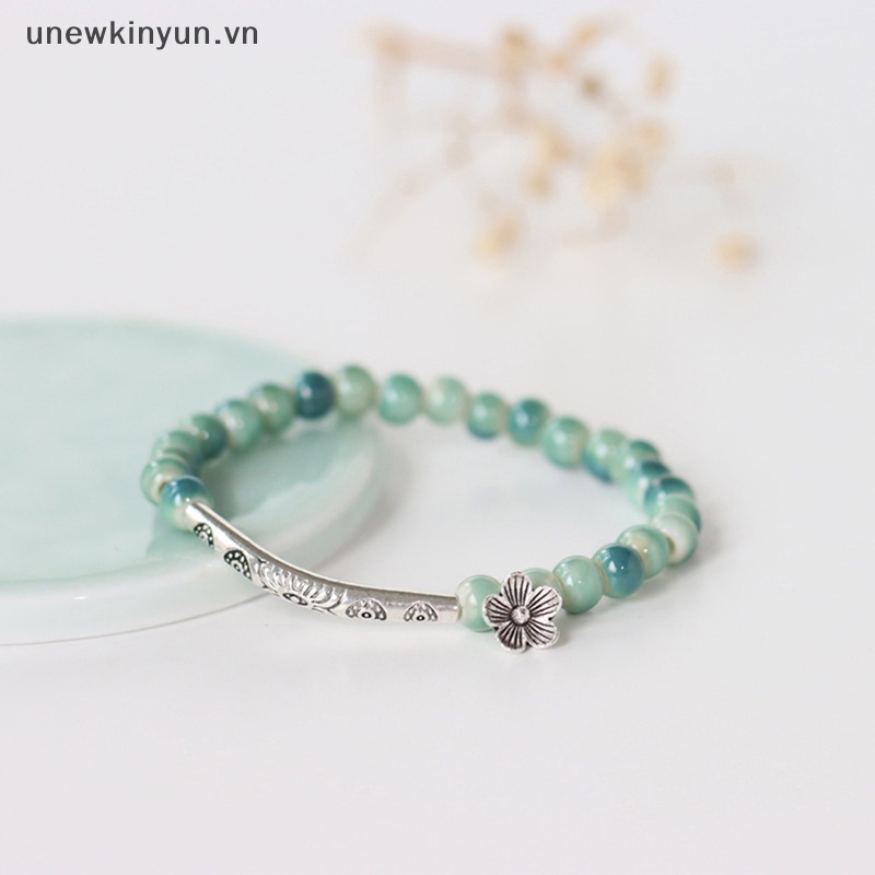 Vòng Tay Hạt Sứ Handmade Phong Cách Retro Thời Trang Cho Nữ