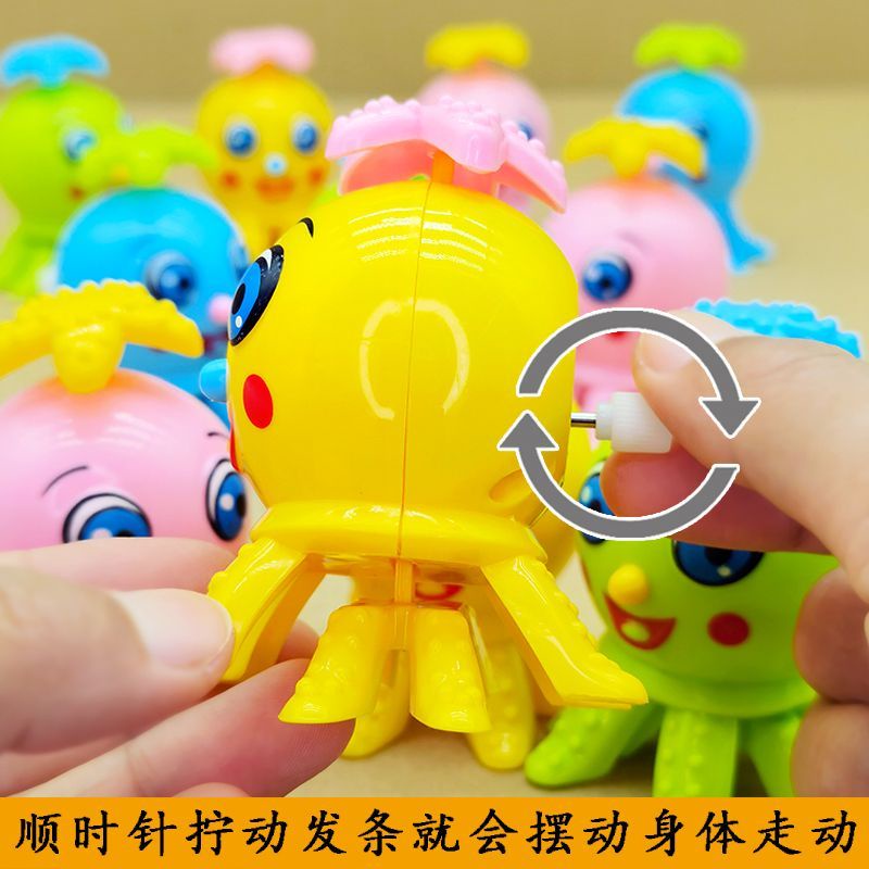 5 Đồ Chơi Lên Dây Cót Hình Bạch Tuộc Bằng Nhựa Màu Sắc Ngẫu Nhiên
