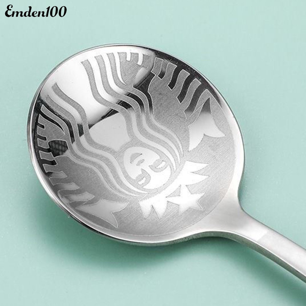Muỗng Khuấy Cà Phê Starbucks Bằng Thép Không Gỉ 304 Tay Cầm Dài