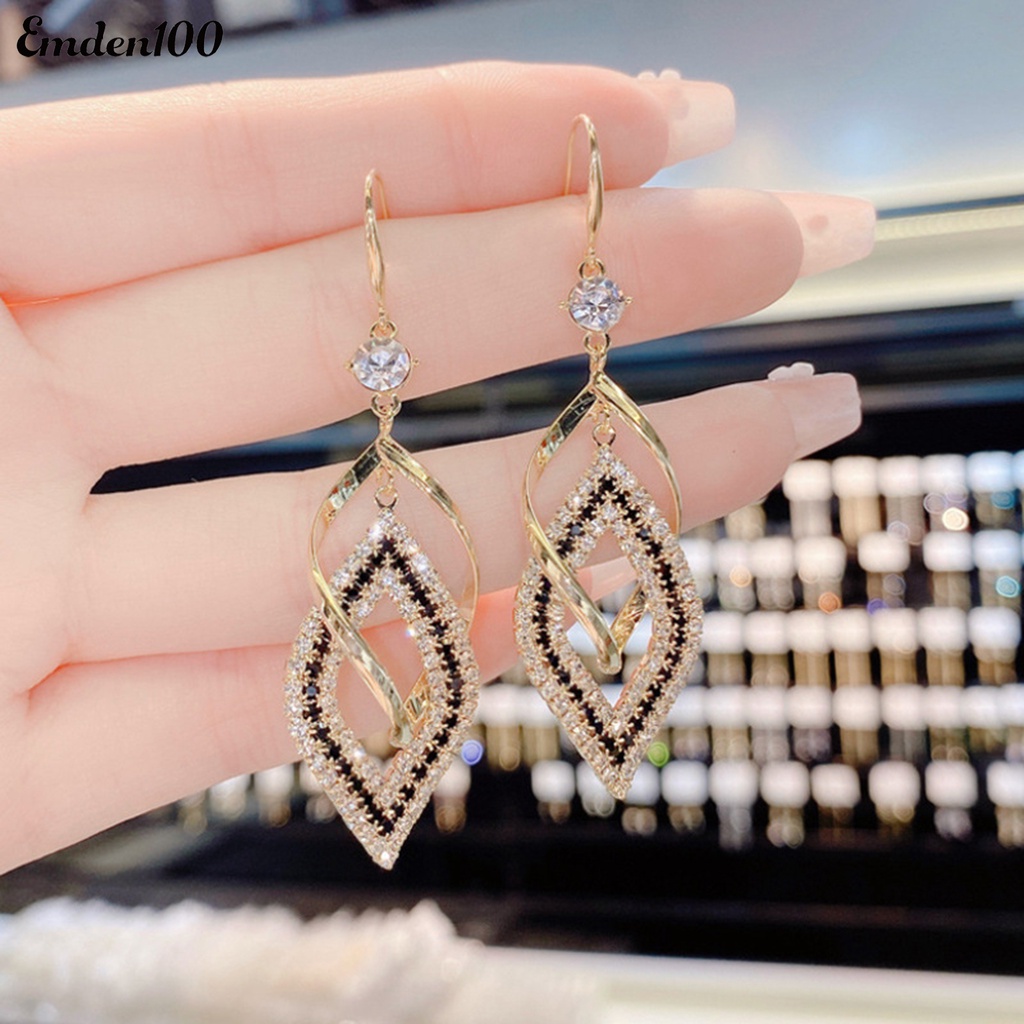 1 Đôi Bông Tai Nữ Đính Đá Phong Cách Vintage Xinh Xắn