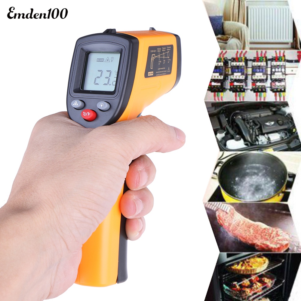 Đồng Hồ Đo Nhiệt Độ Hồng Ngoại Kỹ Thuật Số Emden GM320 LCD Không Tiếp Xúc Trực Tuyến Pyrometer Pyrometer Emden GM320