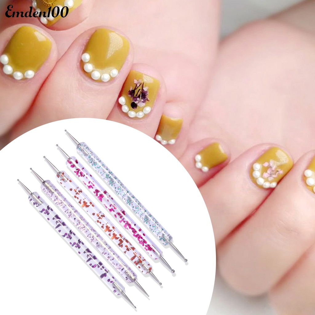 Set 5 Bút Hai Đầu Bằng Acrylic Dễ Sử Dụng Để Vẽ Móng Làm Đẹp