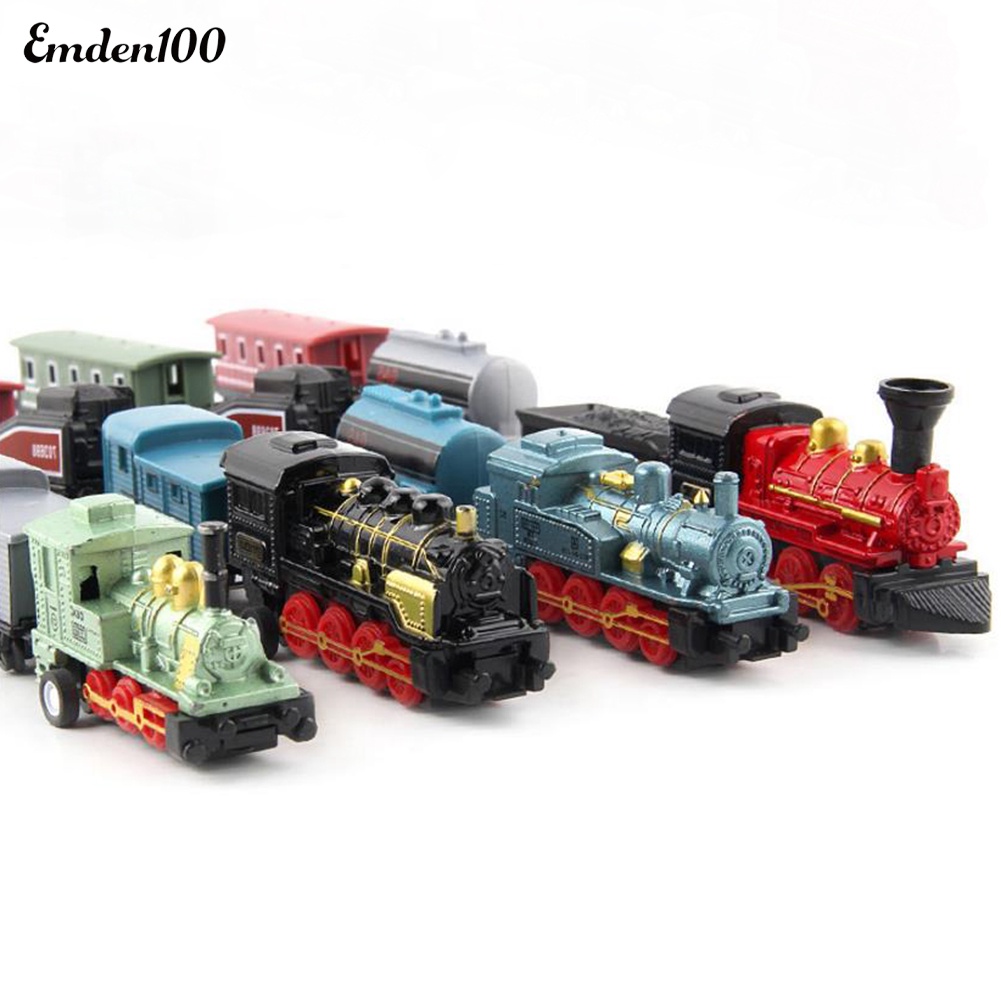Bộ 4 Mô Hình Tàu Lửa Hơi Nước Mini Cho Bé