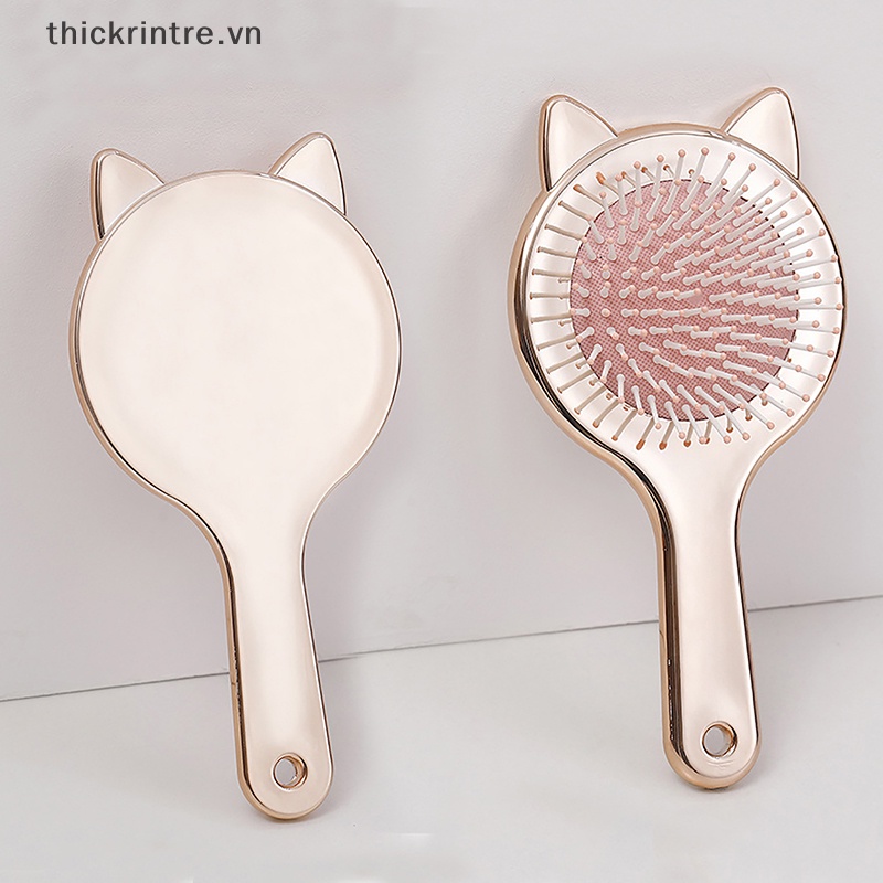 Lược Chải Tóc Cứng Mát Xa Da Đầu In Hình Mèo Dễ Thương